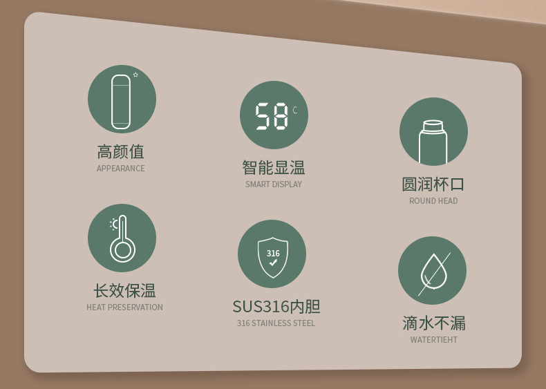 保温杯男士316智能不锈钢杯子便携商务泡茶水分离女生高颜值水杯详情3