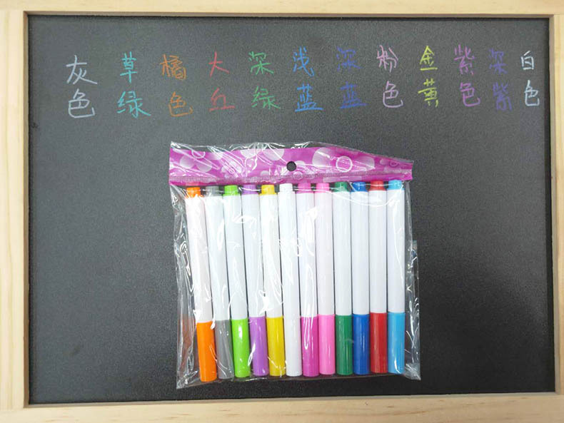 Qianhui Custom LOGO dust-free water-soluble chalk lamp board pen Fluorescent board white blackboard 12-color erasable chalk pic 3