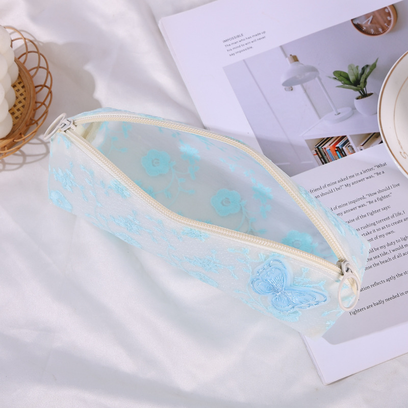 新中式国风刺蝴蝶绣磨砂笔袋轻奢铅笔盒文具盒2025学生女生收纳袋详情5