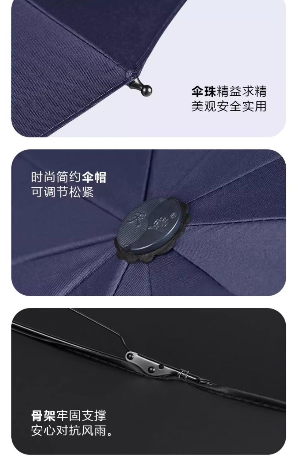 加大雨伞双人三人大号折叠男女商务伞三折晴雨男超大加固手动耐用详情10