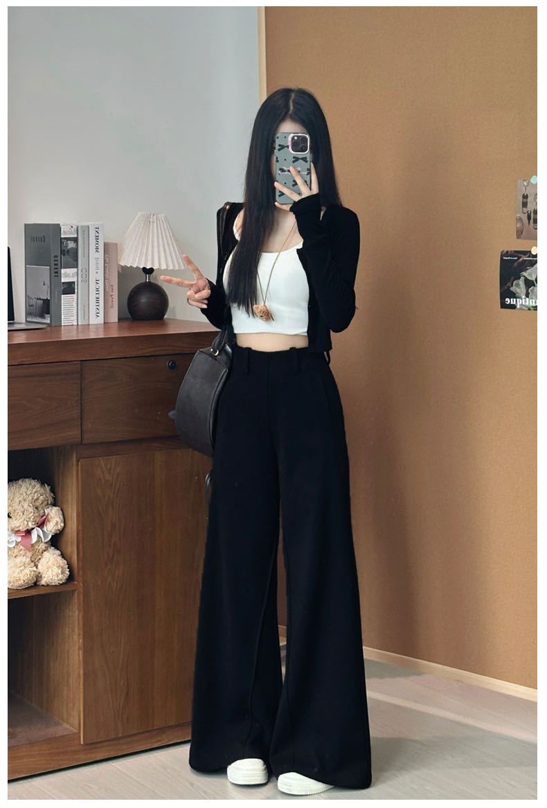 灰色运动裤女华棉秋冬2025新款高腰宽松直筒加绒加厚休闲阔腿卫裤详情17