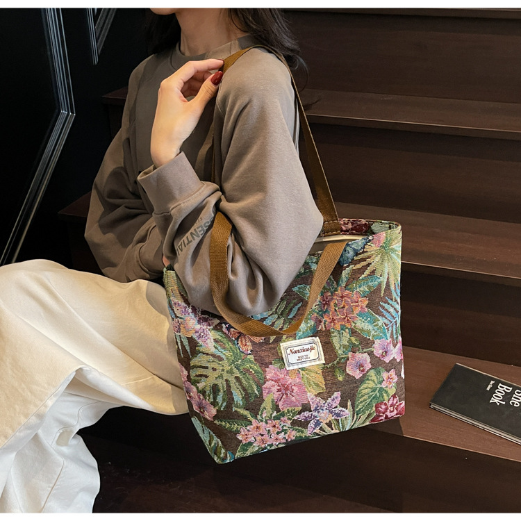 大容量国潮风帆布包包女2025新款通勤托特包女ins大学生上课单肩包详情20