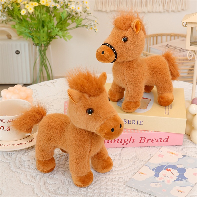 可旋转仿真小马可爱小马玩偶公仔毛绒玩具国潮玩具马年吉祥物娃娃女孩礼物详情8