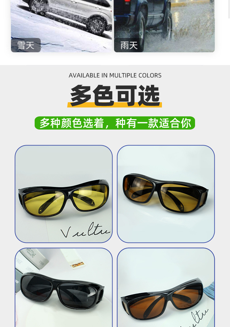 TV夜视镜男士户外骑行眼镜饰品近视套镜防风沙护目开车专用工厂直详情5