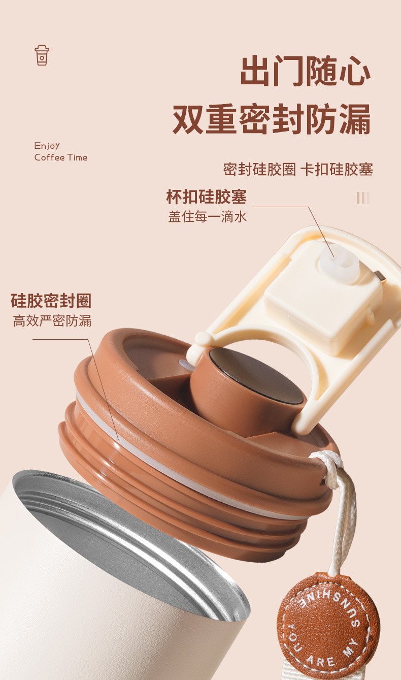 Pantalla de temperatura inteligente 304 tazas aislantes de acero inoxidable tazas de café para hombres y mujeres alto nivel de apariencia tazas de agua portátiles tazas simples personalizadas pic 3