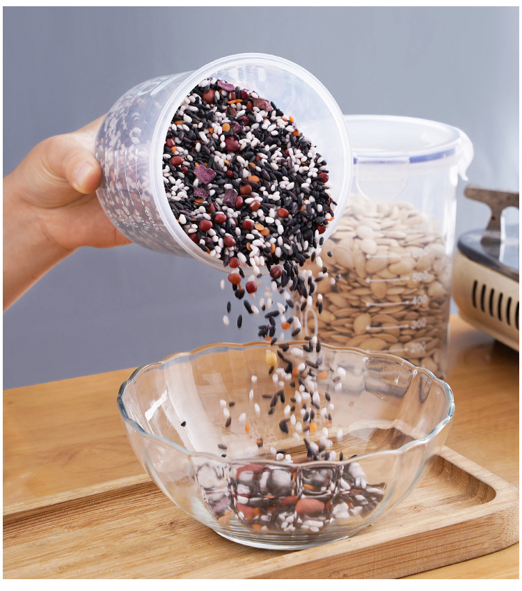 家用厨房收纳罐防虫防潮密封盒子零食干贝储物透明塑料罐保鲜盒详情5