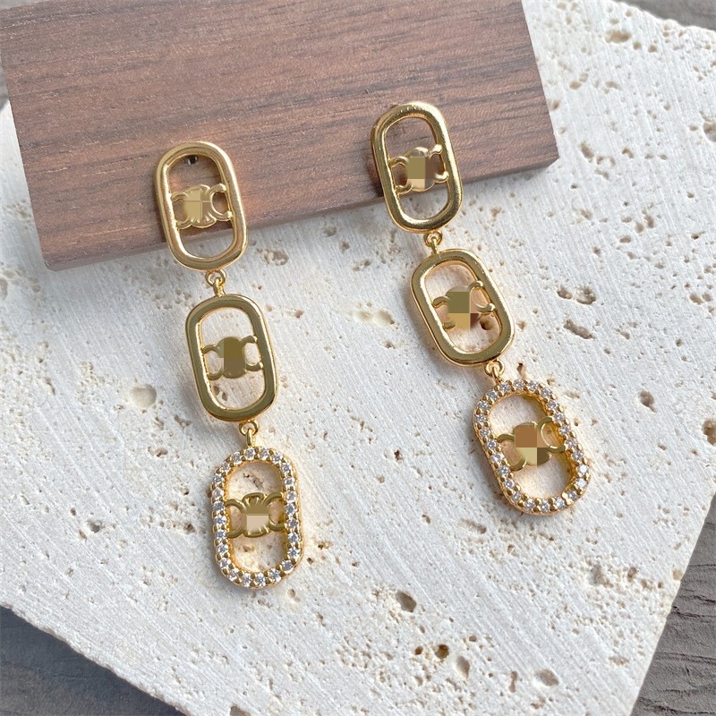 凯旋门同款金色流苏耳钉百搭猪鼻子高级轻奢新潮耳饰复古百搭耳环详情4