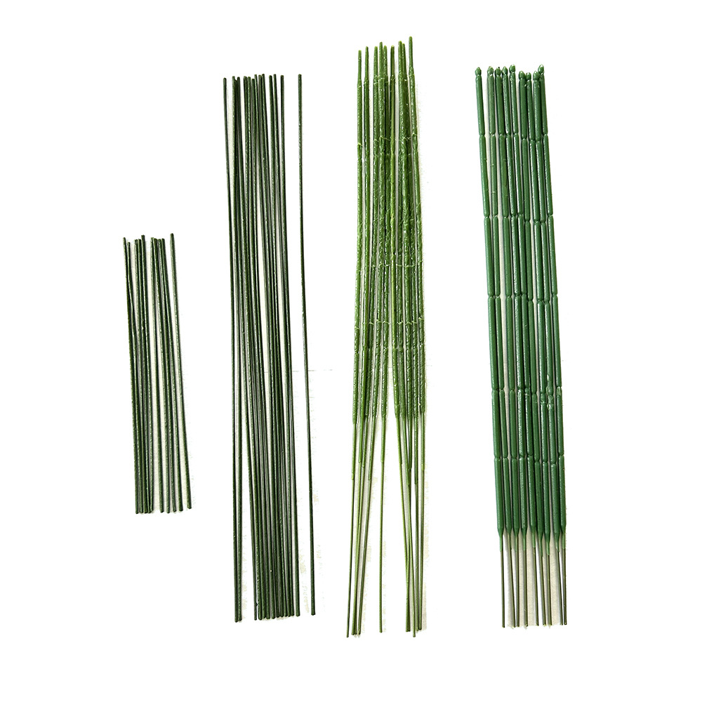 厂家批发花杆仿真丝网花塑料假花绢花香皂玫瑰花枝单支铁丝杆配件详情7