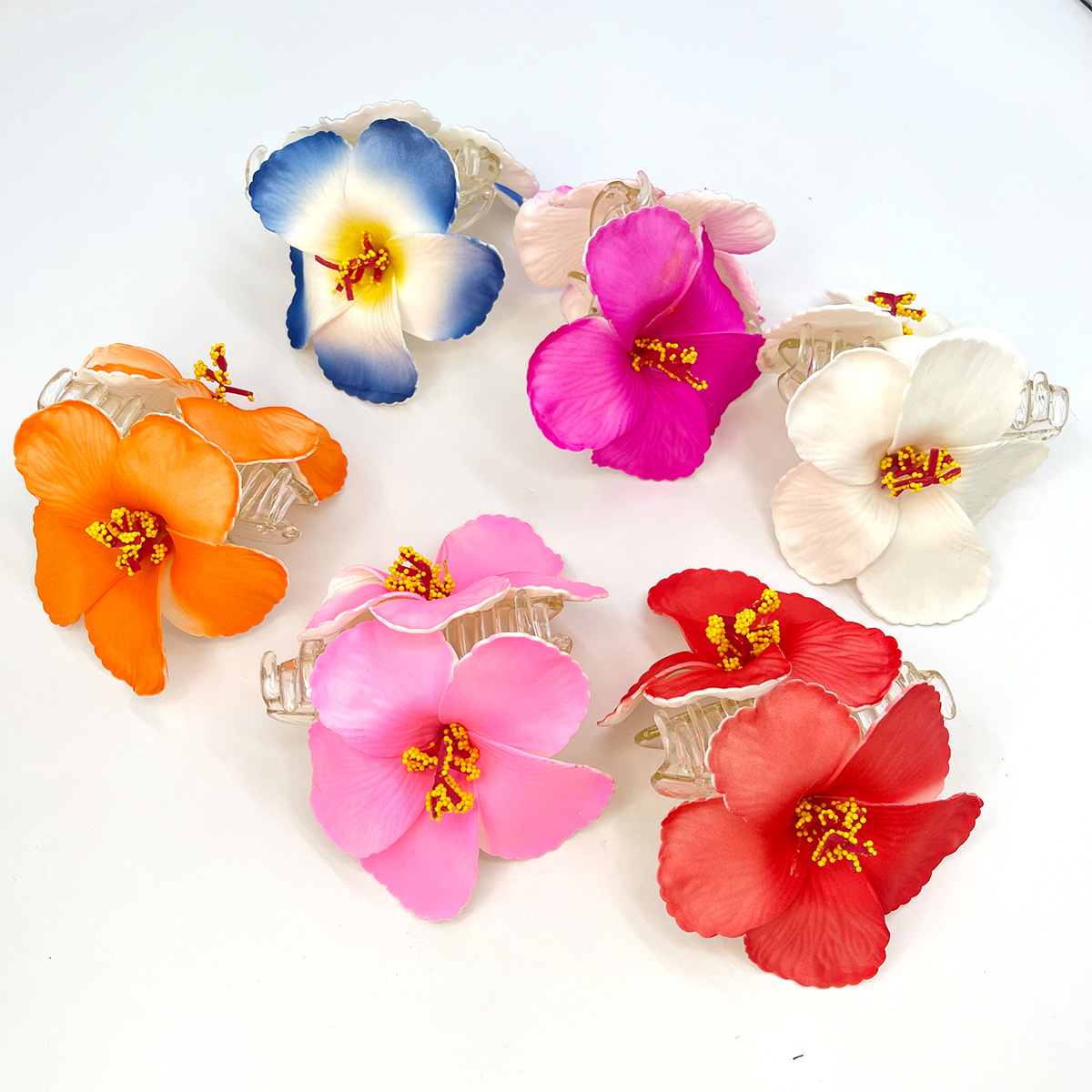 This trendy faux hibiscus flower hair clip exudes a high-end atmosphere. The side clip is a Bohemian hair band for a seaside vacation pic 18