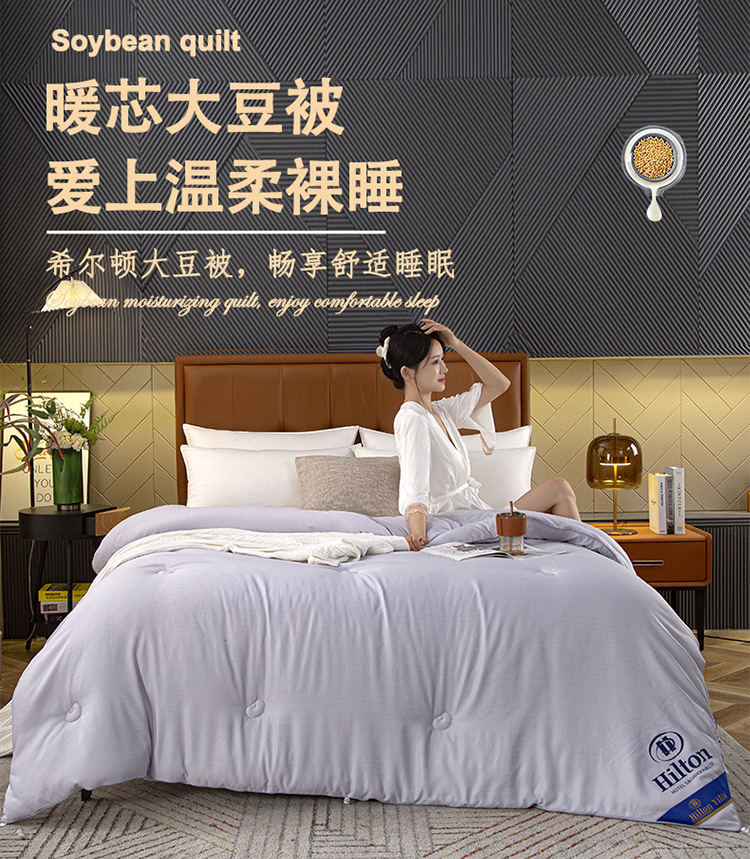 Hilton soybean quilt, Class a soybean fiber quilt, spring and autumn quilt, thickened winter quilt core, hotel gift cotton quilt wholesale pic 5