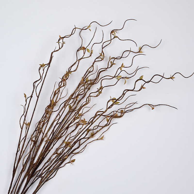 仿真植物柳枝枯枝龙柳柳芽柳支树枝线条插花4叉龙柳家居装饰花材详情9