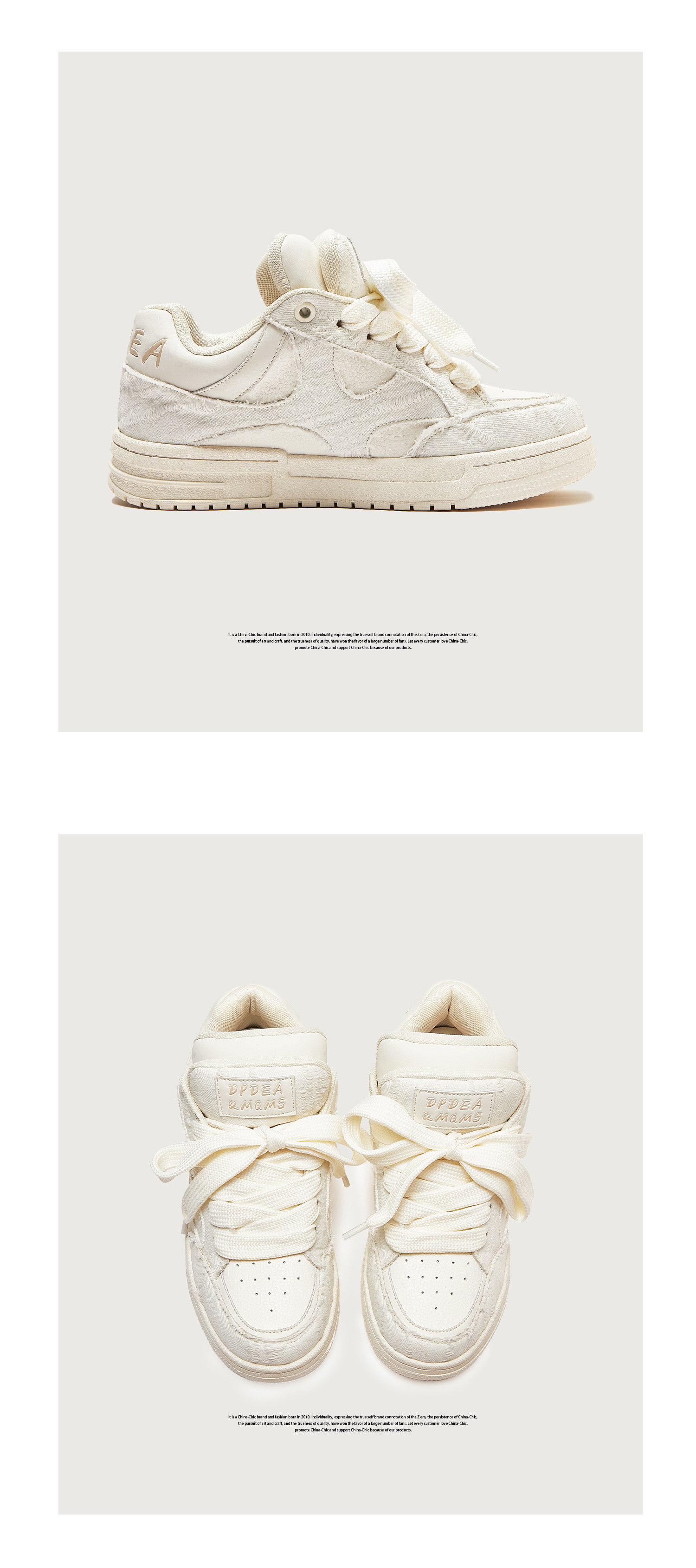 广州鞋破坏美学双鞋舌国潮男鞋子男潮鞋板鞋面包鞋男女同款小白鞋详情5