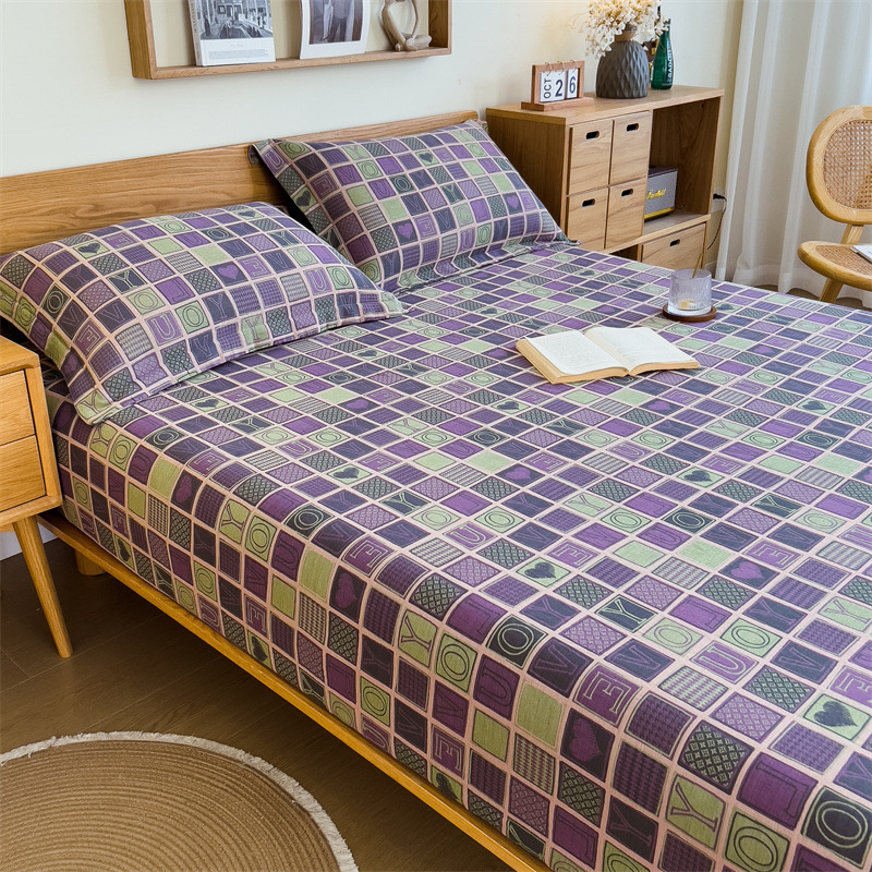 Pure cotton yarn-dyed jacquard double-layer gauze bed cover, single piece of all-cotton gauze mattress protective cover, bedspread, bed cover, single piece of bedding pic 117