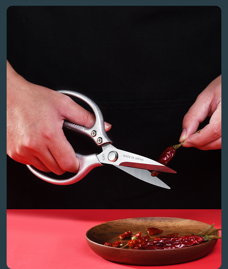 Senmeisi kitchen scissors, all-steel powerful chicken bone scissors, stainless steel multi-functional scissors, household bone scissors pic 14