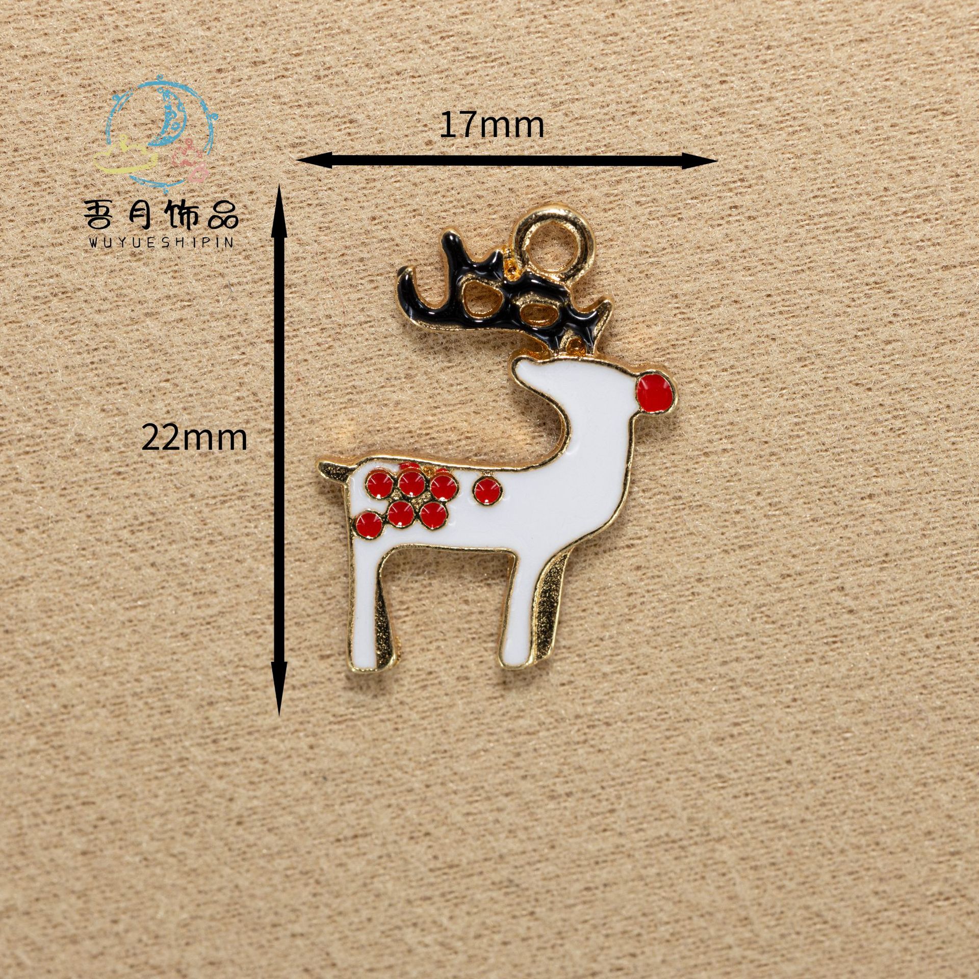 大量圣诞系列合金滴油配件挂件吊坠DIY跨境麋鹿雪花胸针别针装饰详情3