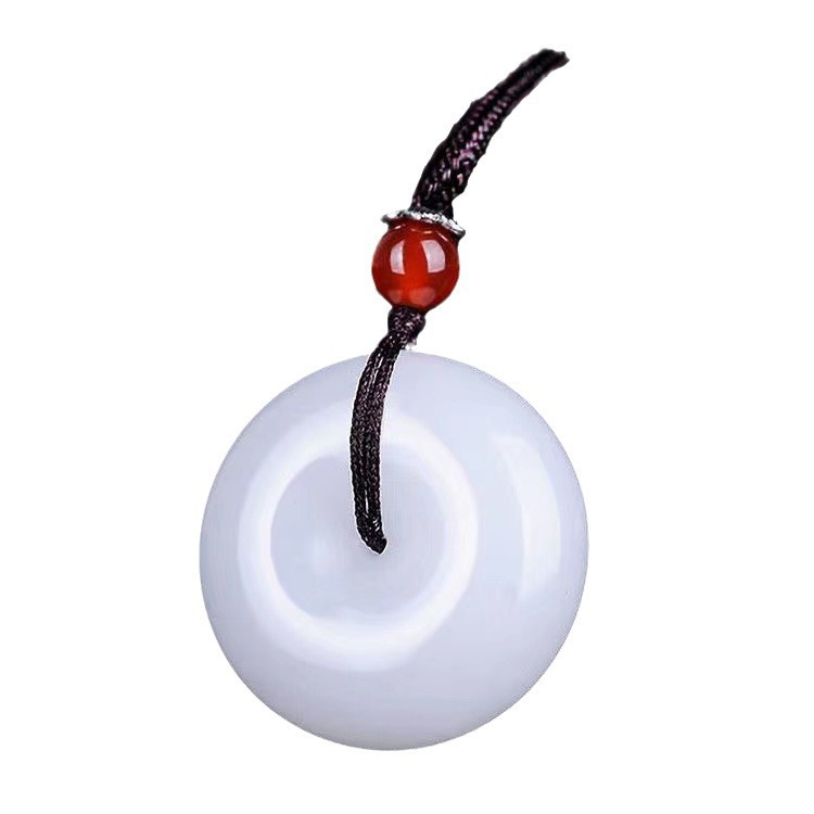 平安扣厂家直销批发阿富汗白玉平安扣吊坠直播送男女玉石项链福利详情5