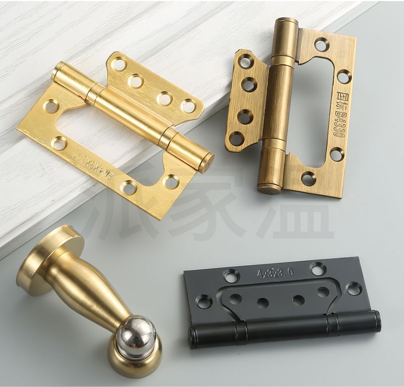 Set of hinge door, no need for slotting, 4-inch parent-child lotus leaf bedroom wooden door, golden three-in-one for bathroom pic 20