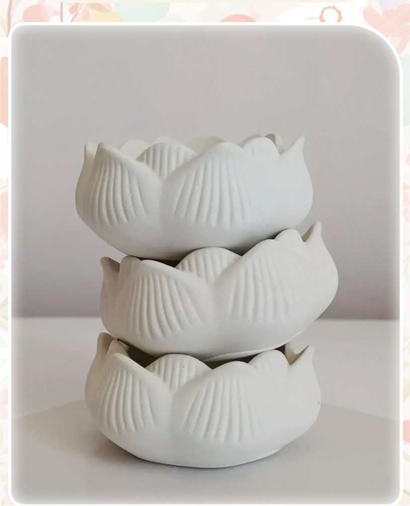 莲花石膏香薰蜡烛无烟家居装饰造型摆件香氛伴手礼批发跨境氛围感详情5