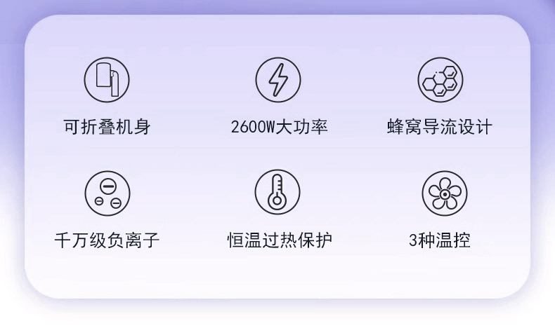 HATTEKER cross-border new type hair dryer, household foldable hair dryer, student dormitory, hair salon multi-speed adjustable hair dryer wholesale pic 2