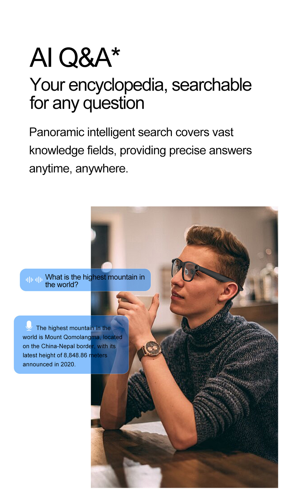 AI智能眼镜拍照无线蓝牙语音通话听歌跑步骑行爬山拍照翻译墨镜详情9