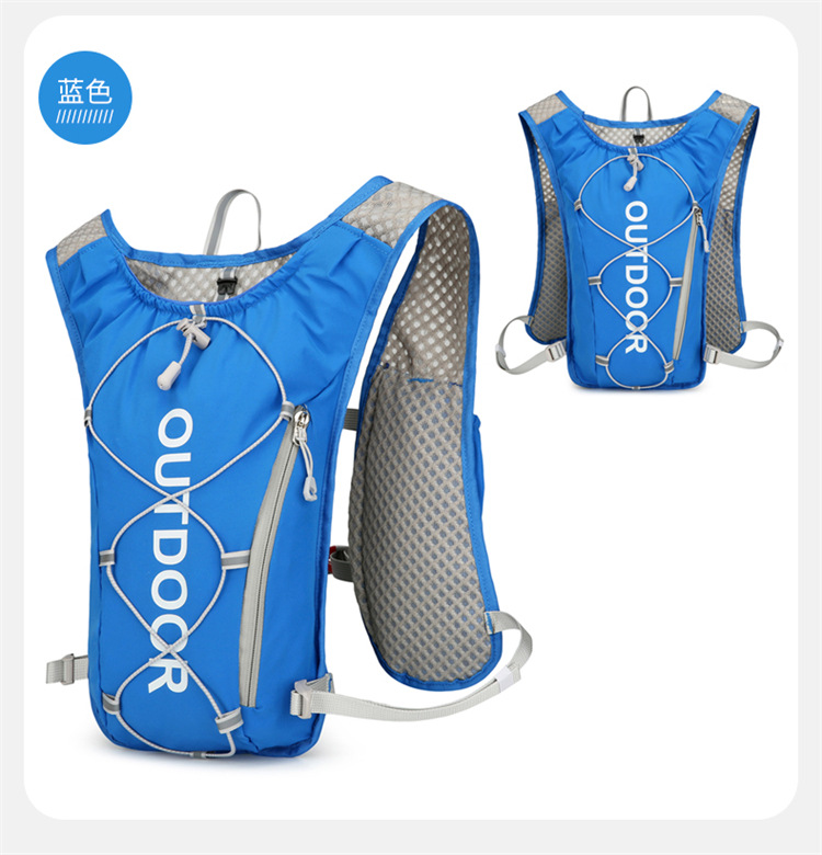 新款多功能尼龙跑步背包 安全反光运动背包水袋背包 骑行包详情31