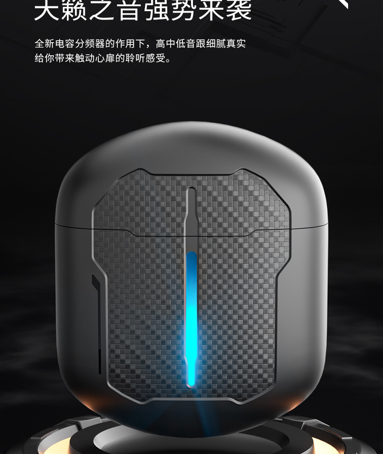 GM88 wireless Bluetooth headphones: New smart noise-cancelling, comfortable, waterproof, semi-in-ear with digital display, private mold, trendy style pic 6