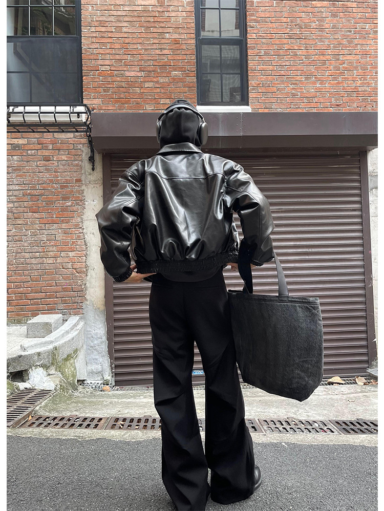 2023 new style cleanfit dress pants with a niche design, pleated, loose, casual, wide-leg, slightly flared floor-length pants for men pic 17