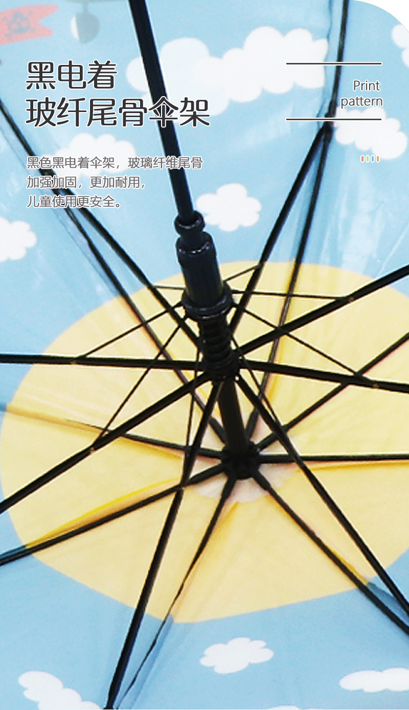 【2025新款】儿童POE雨伞卡通塑料伞现货19寸8骨幼儿园雨伞现货详情4