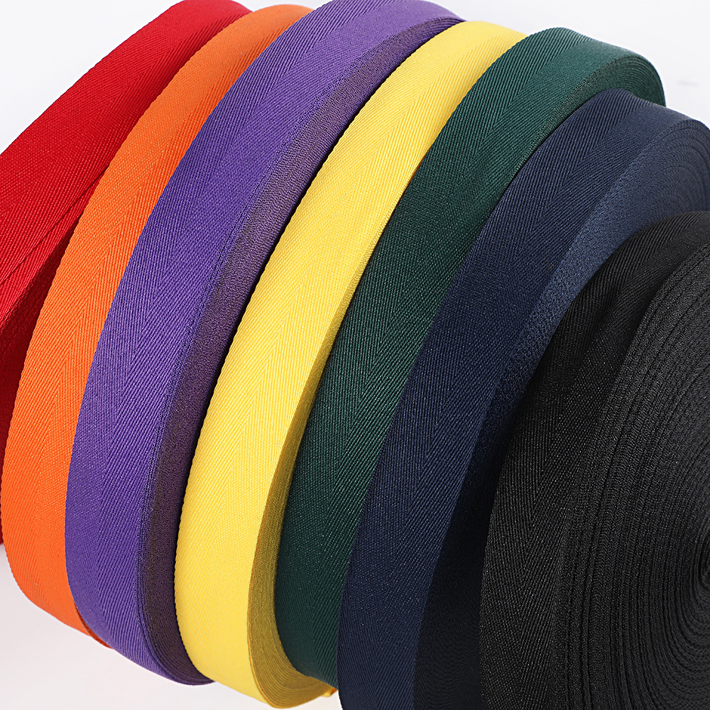 涤纶人字纹织带批发家纺箱包辅料包边带2cm滚边条黑色包边条批发详情3