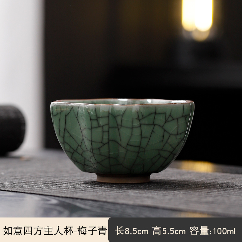 哥窑主人杯陶瓷品茗杯单杯功夫茶具茶碗冰裂纹开片可养茶盏家用杯详情11