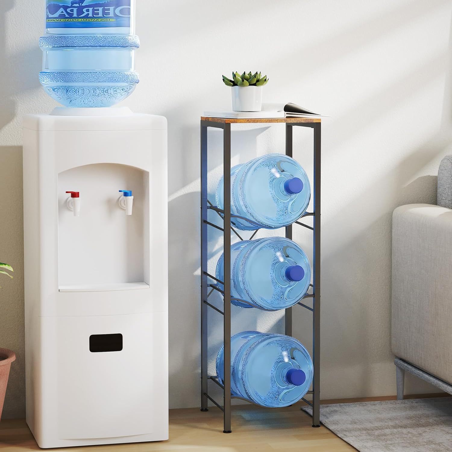 跨境饮用水桶储物架子置物架带木板3层桶装水放置办公室收纳详情14