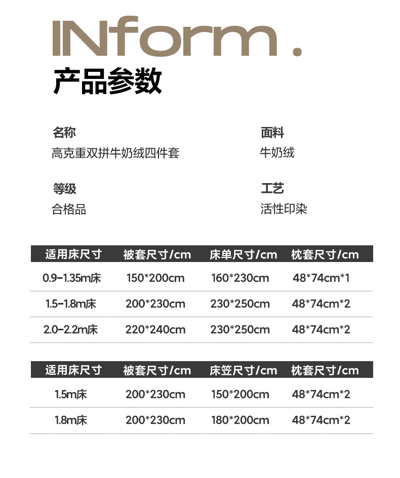 Muji thick milk fleece bed four-piece set for winter warmth, double-sided fleece quilt cover, single-piece flannel bed sheet pic 3