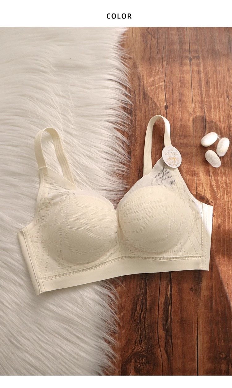 桑蚕丝真丝无痕内衣女小胸聚拢显小收副乳防下垂无钢圈文胸罩秋冬详情13