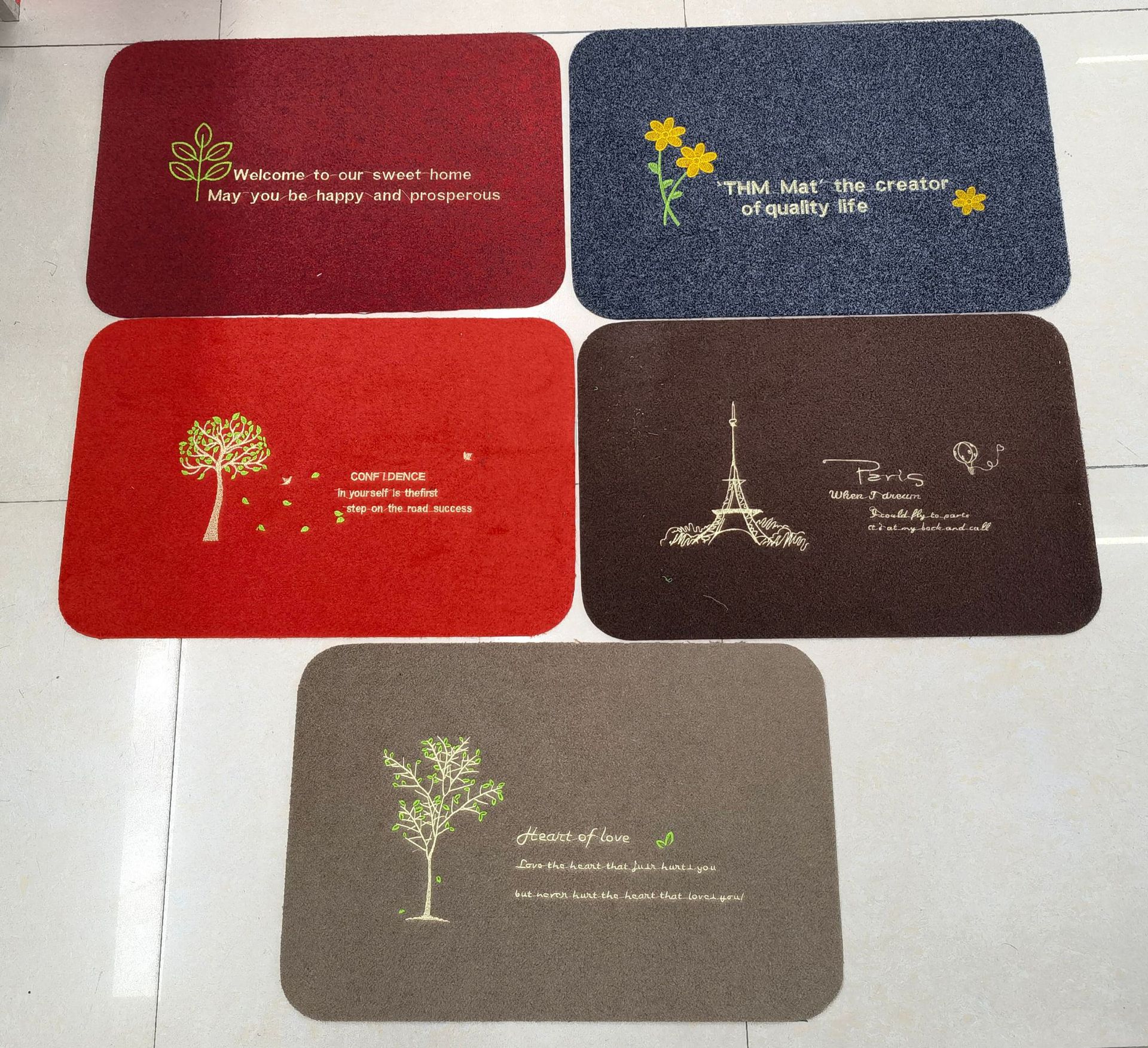 Velvet embroidery, soil scraping, sand scraping, water absorption, anti-slip and dust-proof floor MATS, carpets and foot MATS for the entrance room, living room, kitchen and bedroom pic 2