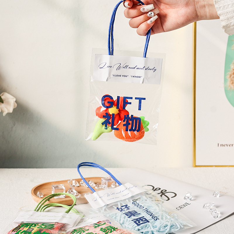 Cultural and creative festival handbags, transparent mini small toys, stationery, accessories, store bags, plastic packaging bags, gift bags pic 2