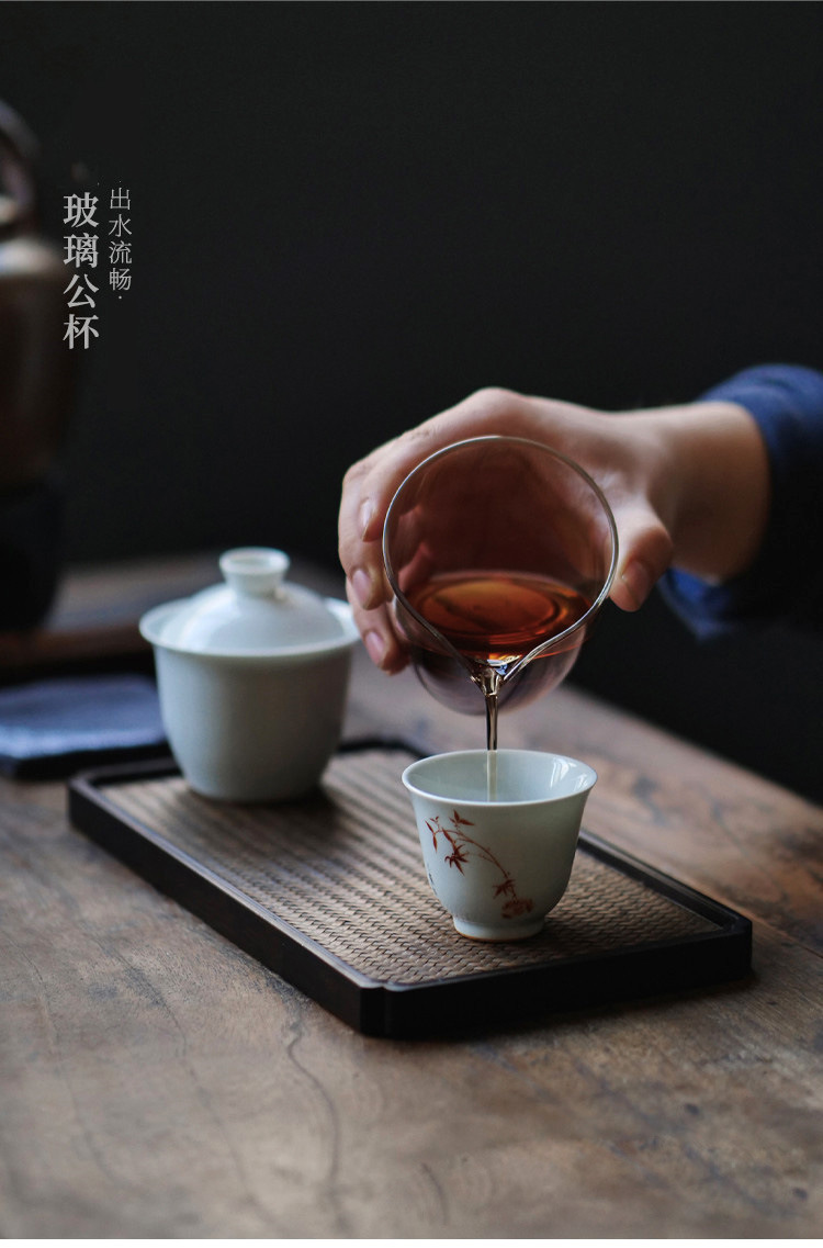 日式加厚高硼硅玻璃公道杯透明茶海耐热不烫手分茶器高品质详情1