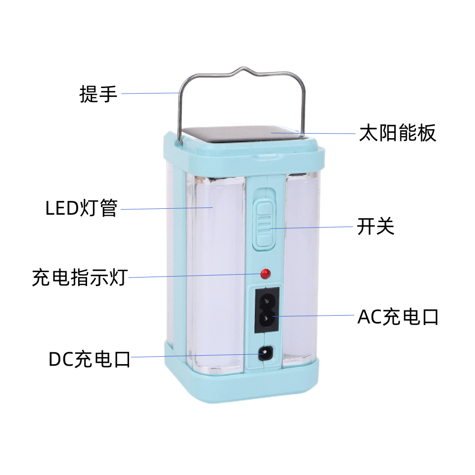 LED multi-functional solar camping lights, emergency night market street stall lights, outdoor charging camp camping tents, horse lights pic 5