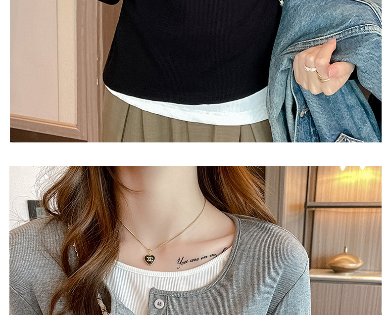 Here are two carefully selected long-sleeved T-shirts for women in the Spring and autumn of 2024, featuring a unique and stylish Korean style that can be worn as a base layer pic 24