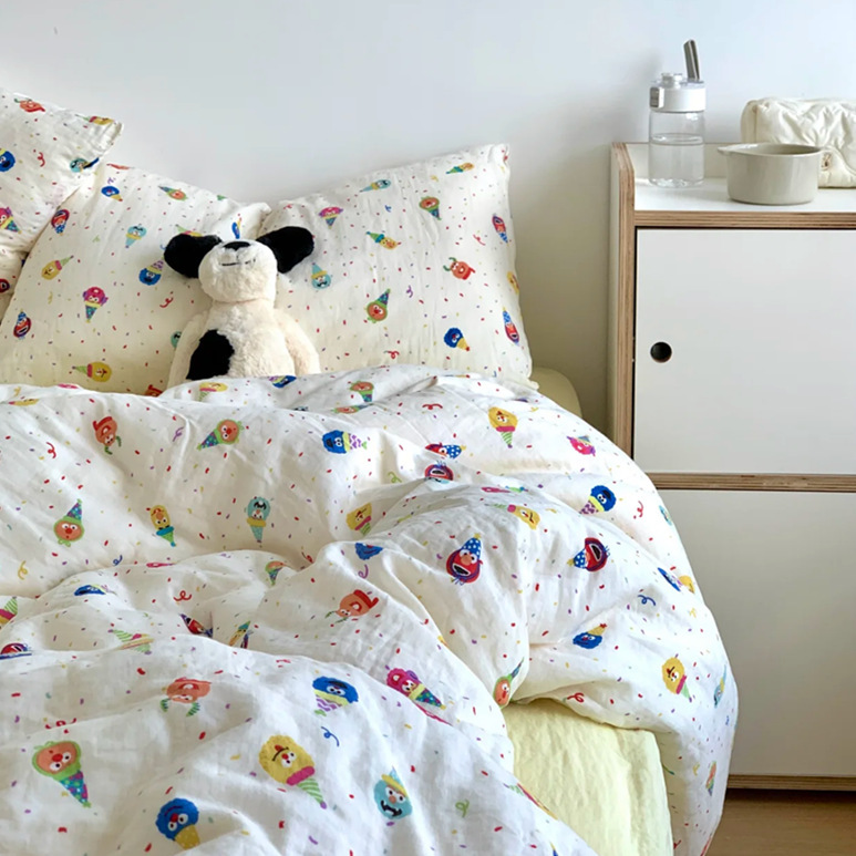 小红书A类全棉有氧双层纱四件套母婴级透气纯棉纱布小清新Kitty猫详情50