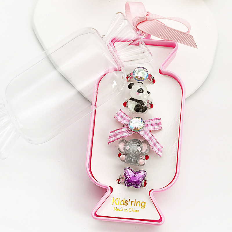 【可以】新品儿童卡通戒指可调节树脂戒指幼儿园生日礼物玩具饰品详情22