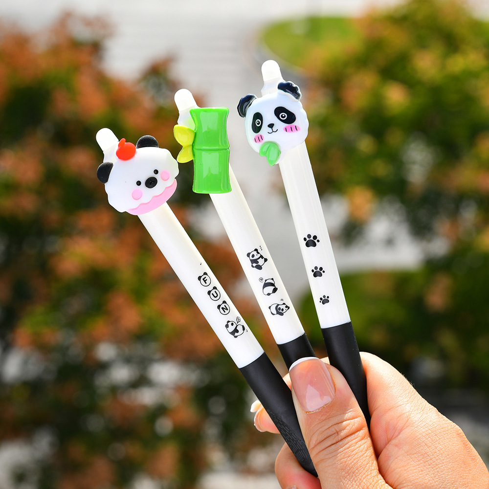 Chenxi Little Panda Erasable Pen ST0.5mm, smooth writing tip, crystal blue erasable gel pen, special for students pic 3