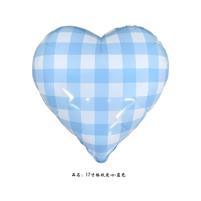 Extra-large checkered heart-shaped aluminum film balloons, air balls, birthday party event decoration, arrangement, photo shoot props pic 9