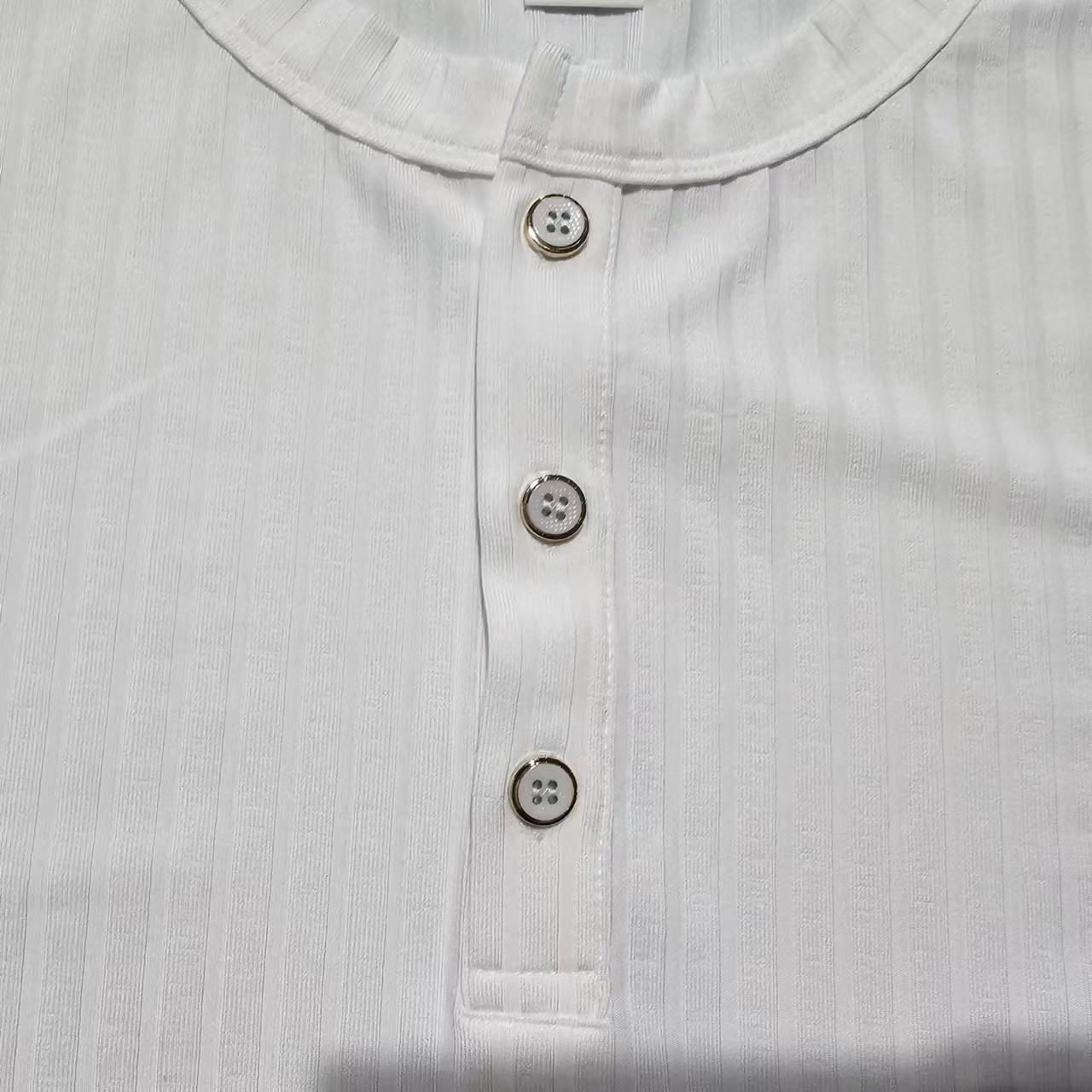 Temu跨境速卖通2025新款男士短袖上衣坑条V领修身短袖亨利T恤衫夏详情49