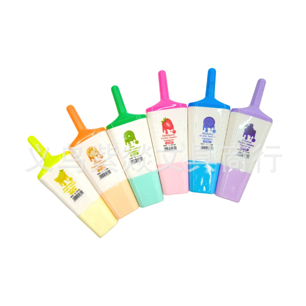 7266拼接双色棒冰荧光笔批发可拼接桌面摆件可爱创意笔记做手账笔详情7
