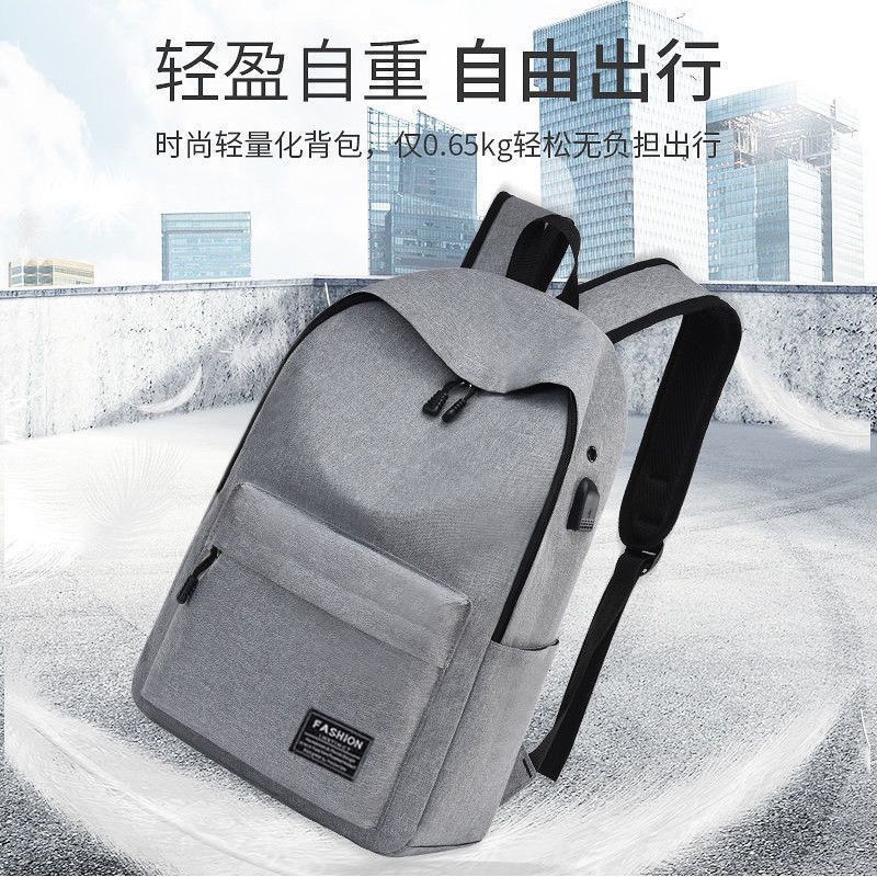 跨境大容量休闲简约牛津布双肩背包双肩韩版书包中学生旅行电脑包详情17