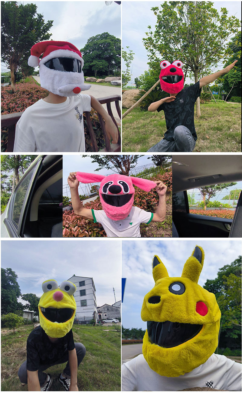 Pumpkin plush helmet cover, cute full helmet protective cover, cycling head cover, Easter pumpk-shaped protection pic 17