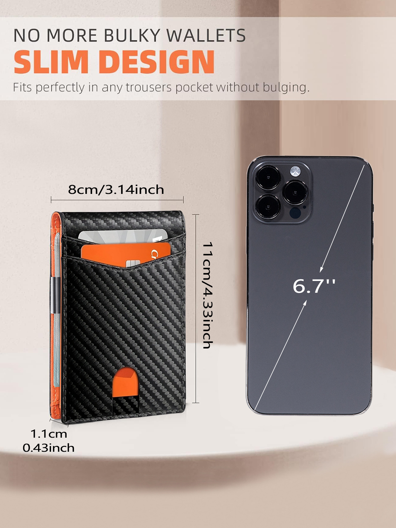 亚马逊12卡位男士钱包卡包RFID美金夹男士钱夹详情2