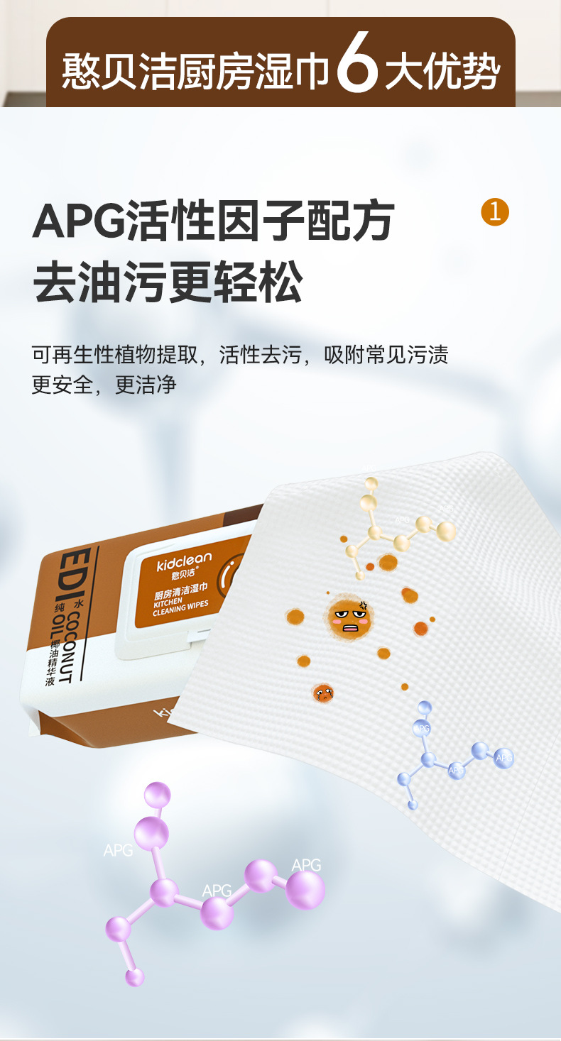 厨房湿巾去油污加大加厚专用湿纸巾厨房湿巾56抽大包装去污油渍详情9