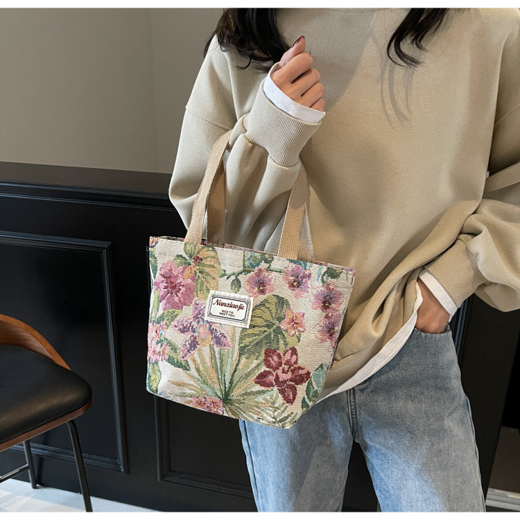 大容量国潮风帆布包包女2025新款通勤托特包女ins大学生上课单肩包详情42