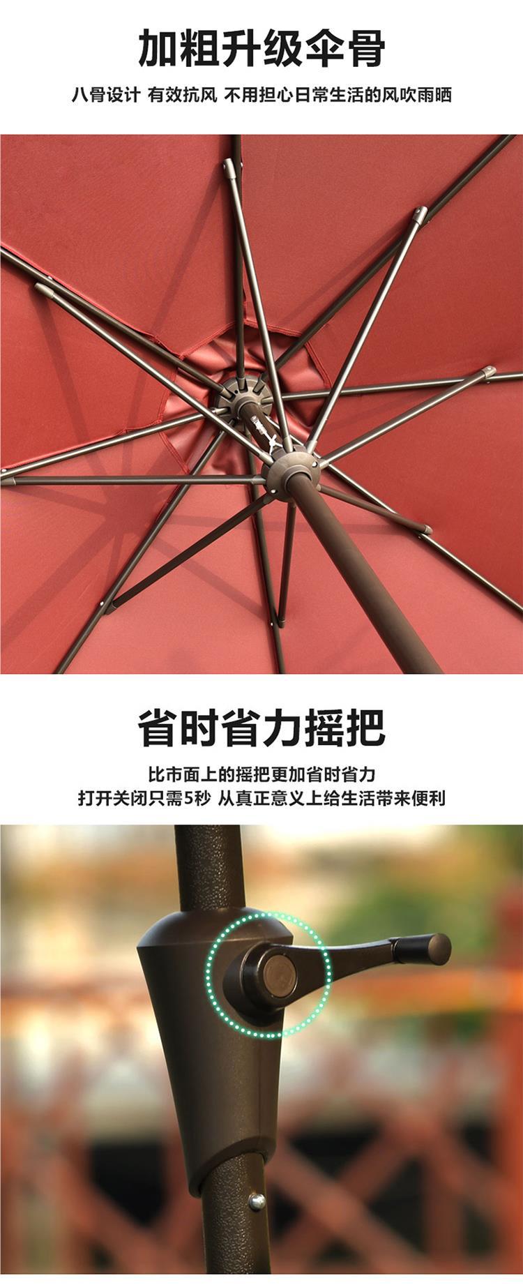 戟晔户外遮阳伞庭室外桌椅带伞摆摊太阳伞户外伞露营广告民宿中详情22